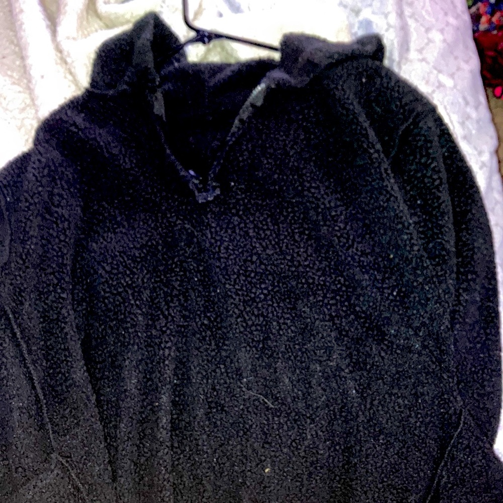 Black fluffy hoodie